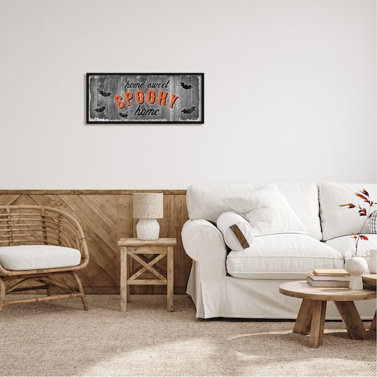 Stupell Industries Sweet Spooky Home Sign Framed Giclee Art